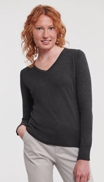 Ladies V Neck Pullover Charcoal Size XXL